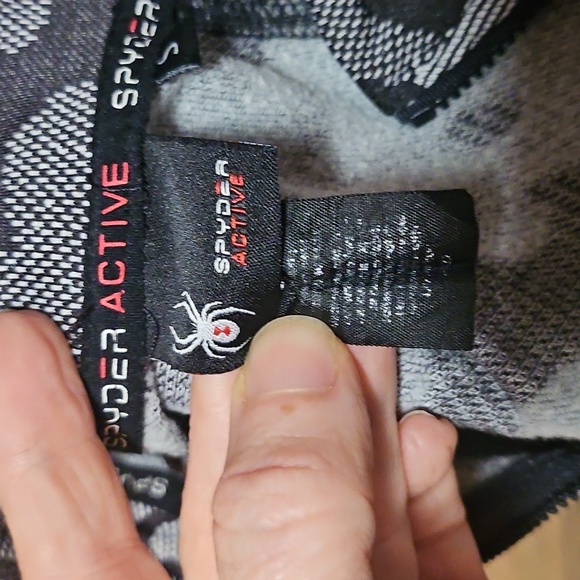 Spyder Top Form Fitting Athletic Camo Quarter Zip Crop Bottom Hem sz S - Picture 9 of 10